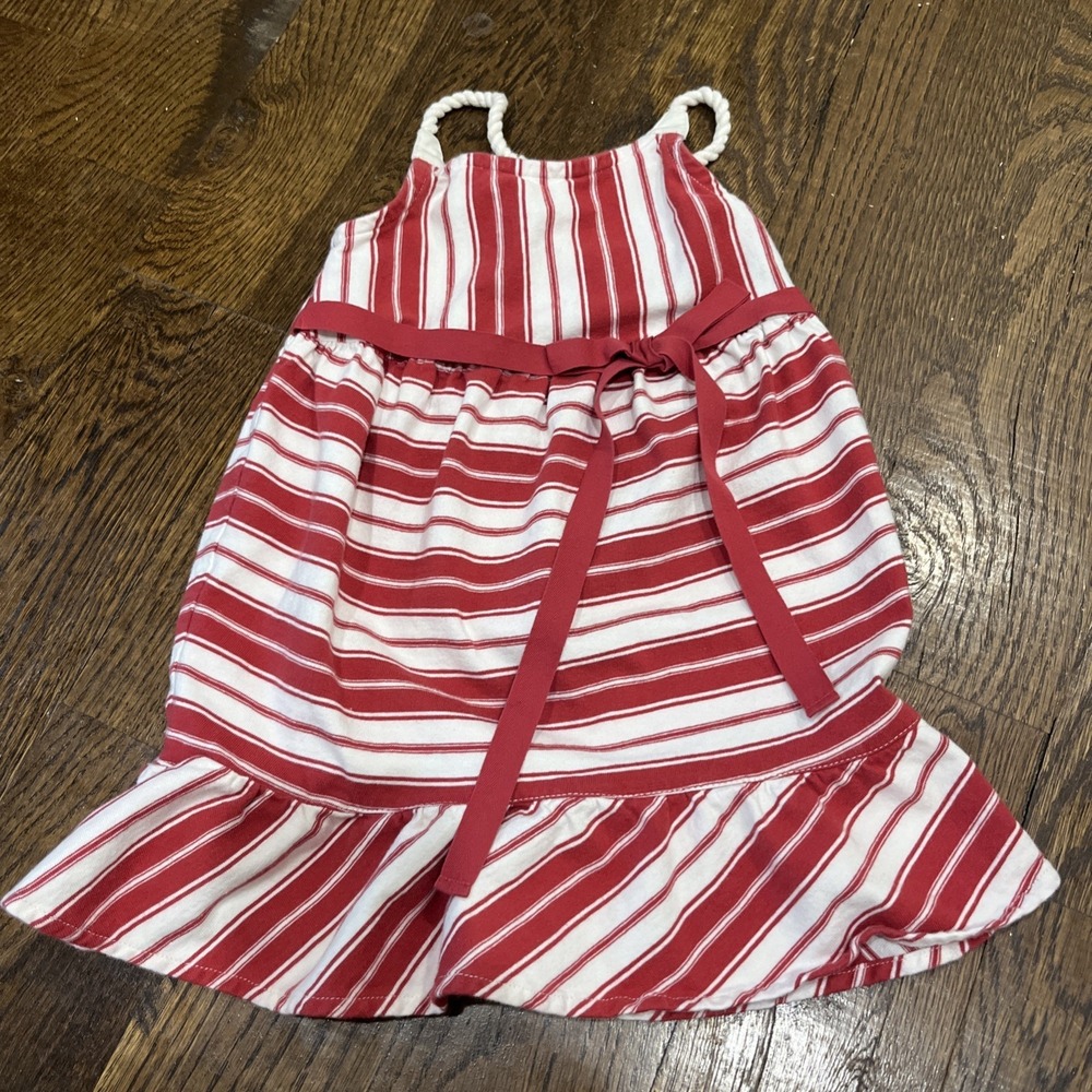 Vintage Ralph Lauren Toddler Dress 4T Y2K Red Stripe Nautical Beach Classic Rope